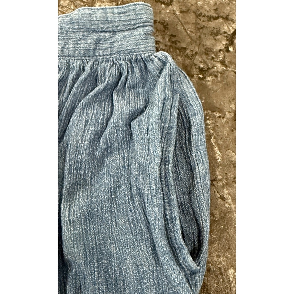 VTG Calvin Klein‎ Womens 100% Cotton Chambray Button Front Midi Skirt Sz 8 - Picture 5 of 12